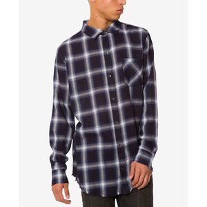 Jaywalker Mens Curved Hem Plaid Shirt